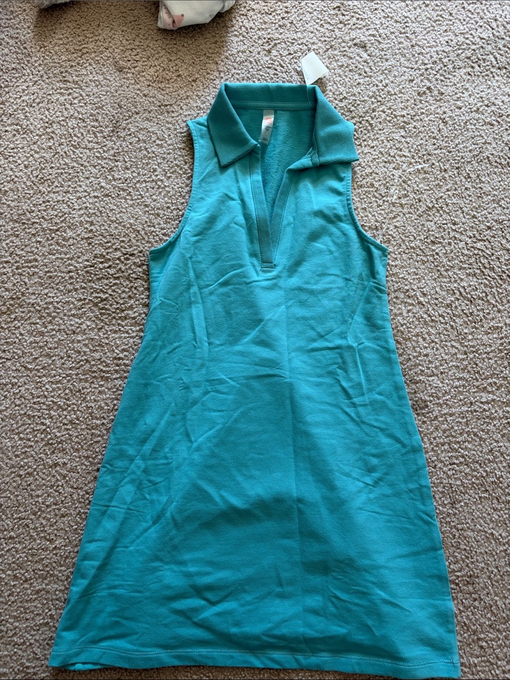 Mono B Sleeveless Turquoise V-Plunge Polo Mini Dress